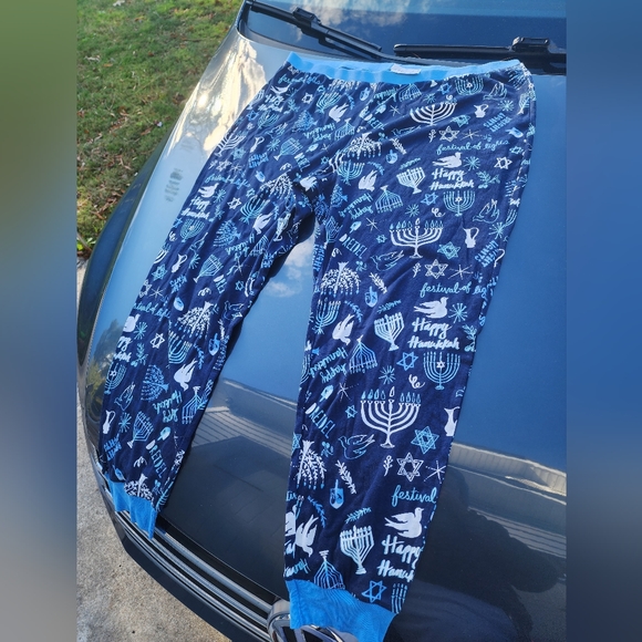 Printed Flannel Jogger Pajama Pants for Women Hanukkah 🕎 - Picture 2 of 5
